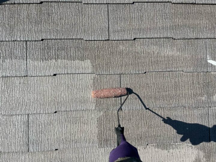 【屋根】下塗り作業