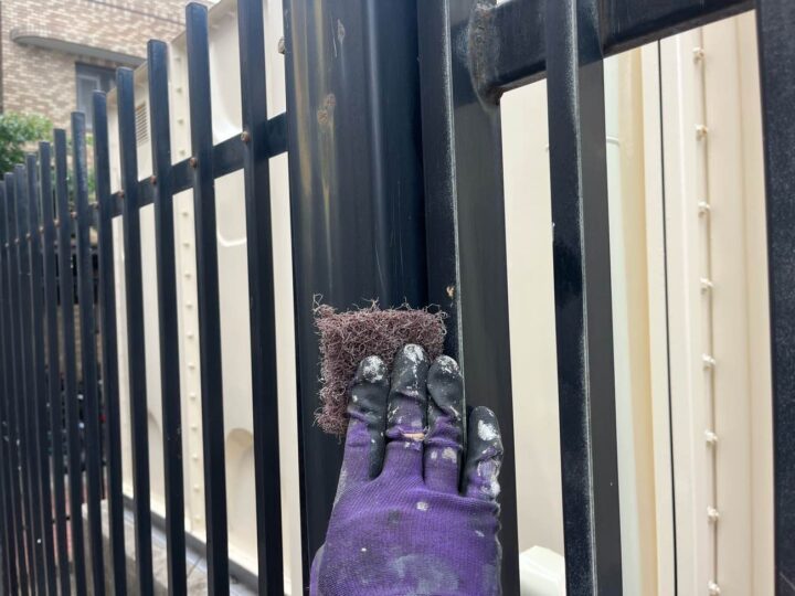 受水槽鉄柵塗装 ~ケレン~