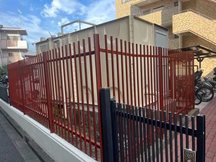 受水槽鉄柵塗装 ~サビ止め~